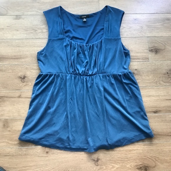 Alfani silk ruffle Blouse‎ Xlarge blue Sleeveless - Picture 1 of 4